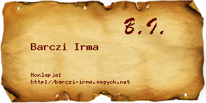 Barczi Irma névjegykártya