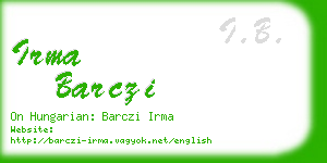 irma barczi business card